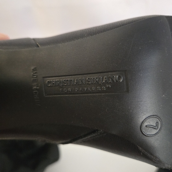 Christian Siriano Black Knee-High Boots | Faux Leather | Size 7 - Picture 5 of 6